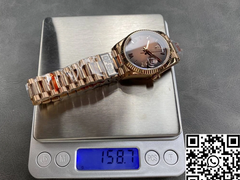 961 Rose Steel QF Factory M128235 Rolex Chocalate Date 36mm v5 StreetReady Day Tungsten Dial Gold 0821